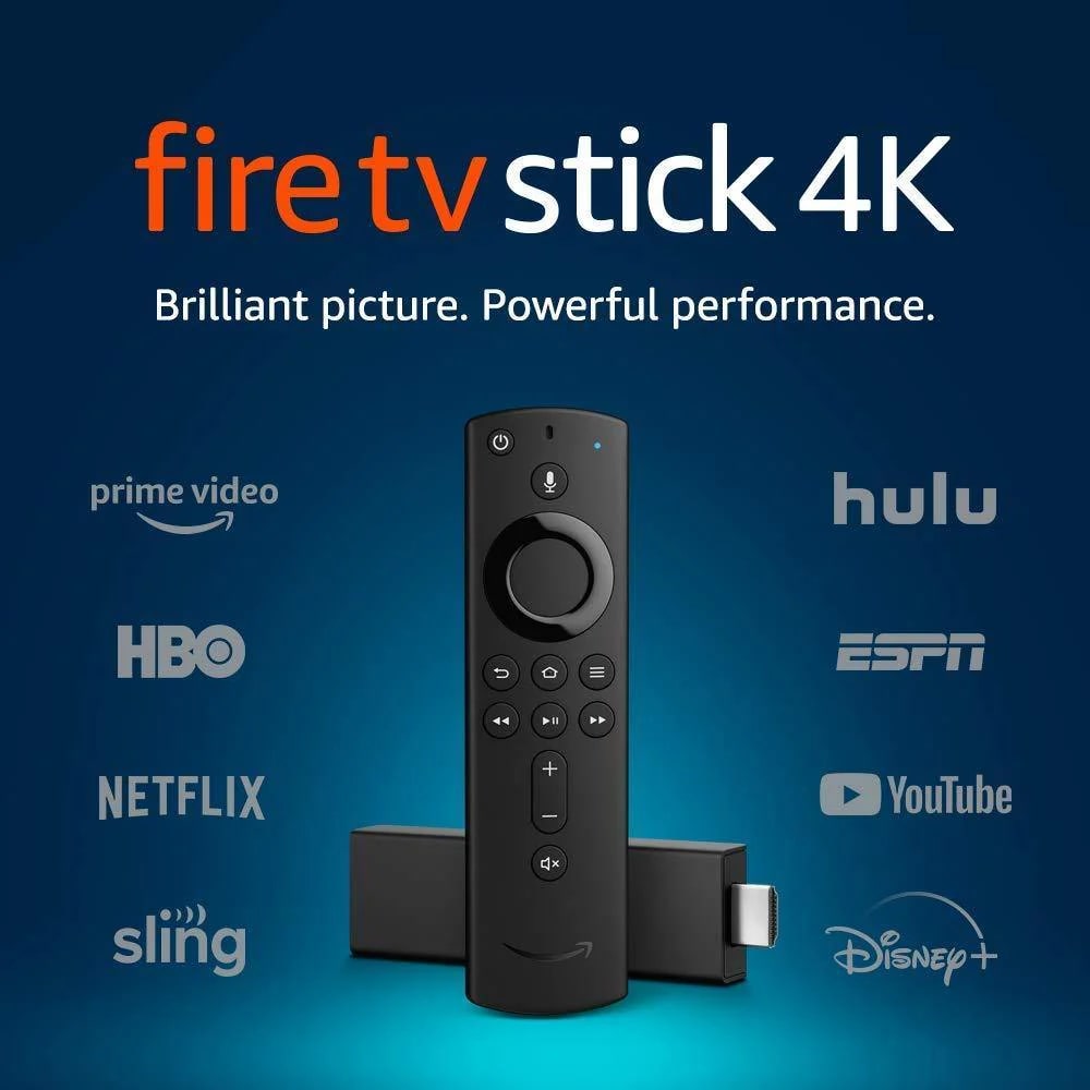 Amazon Fire Stick 8GB Streaming Media Player 4K 60fps UHD with with Alexa Voice Remote, Dolby Atmos 7.1 Surround Sound and WIFI / Bluetooth 5.0