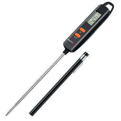 ThermoPro TP02S Digital Food Thermometer with 5.3" Long Probe, Long Battery Life, Auto-Off, 4-6 Seconds Response Time and Probe Cover for BQQ Smoked Grilling, Baking & Candy Making Kitchen Accessory