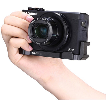 UURig by Ulanzi R016 Microphone L-Plate for Canon G7X Mark III Comfortable Aluminum L-Bracket with Cold Shoe for Microphone LED Light