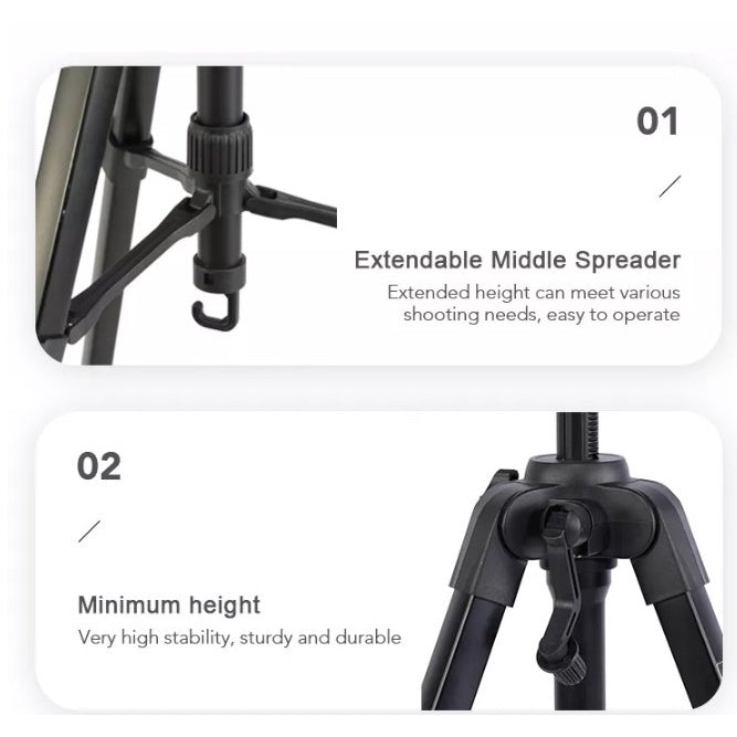 Benro T-691EX Aluminum Alloy Tripod with 3-Way Pan Tilt Head up to 3kg Load Capacity for Video and Photo DSLR Cameras T-600 T600 T-600EX