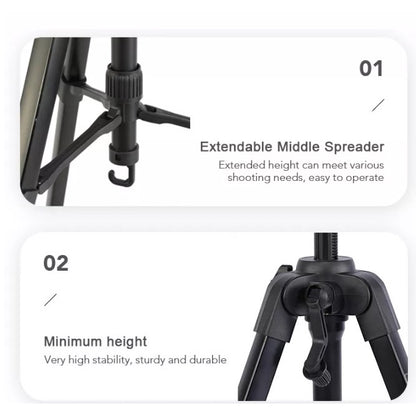 Benro T-691EX Aluminum Alloy Tripod with 3-Way Pan Tilt Head up to 3kg Load Capacity for Video and Photo DSLR Cameras T-600 T600 T-600EX