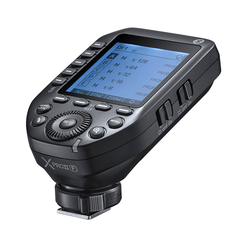 Godox XPRO-F XPROII-F 2.4Ghz Wireless Flash Trigger Transmitter with Autoflash and Max 328ft Range, Sekonic L-858 & TCM Function, Mobile App Control and Multi ID Access Settings for DSLR and Mirrorless Camera