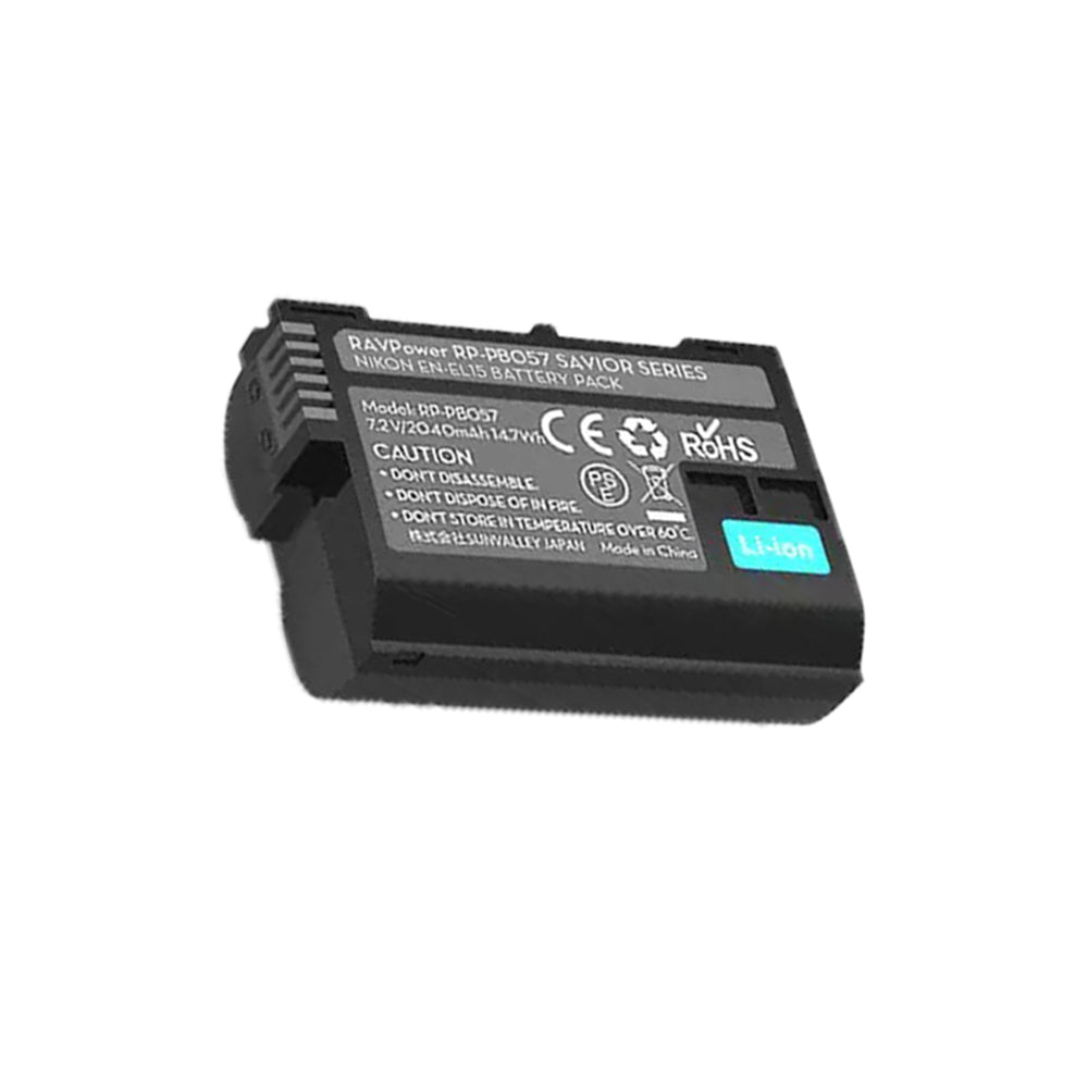 RAVPower EN-EL15 EN EL15a Battery Charger and 2-Pack Rechargeable Li-ion Batteries for Nikon d750, d7200, d7500, d850, d610, d500, MH-25a, d7200, z6, d810 Batteries (2-Pack, Micro USB Port, 2040mAh)