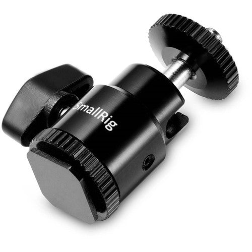 SmallRig Cold Shoe to 1/4 Inch Threaded Adapter with Swiveling Ball-Head and Hot Shoe Adapter for DLSR Cameras 761