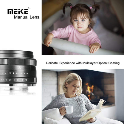 Meike 25mm f/1.8 Large Aperture Wide Angle Lens Manual Focus Lens (E-Mount) for Sony Mirrorless Cameras