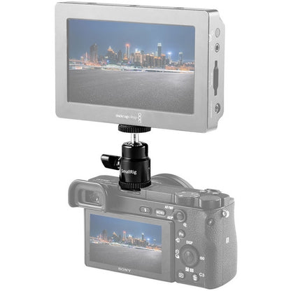 SmallRig Cold Shoe to 1/4 Inch Threaded Adapter with Swiveling Ball-Head and Hot Shoe Adapter for DLSR Cameras 761