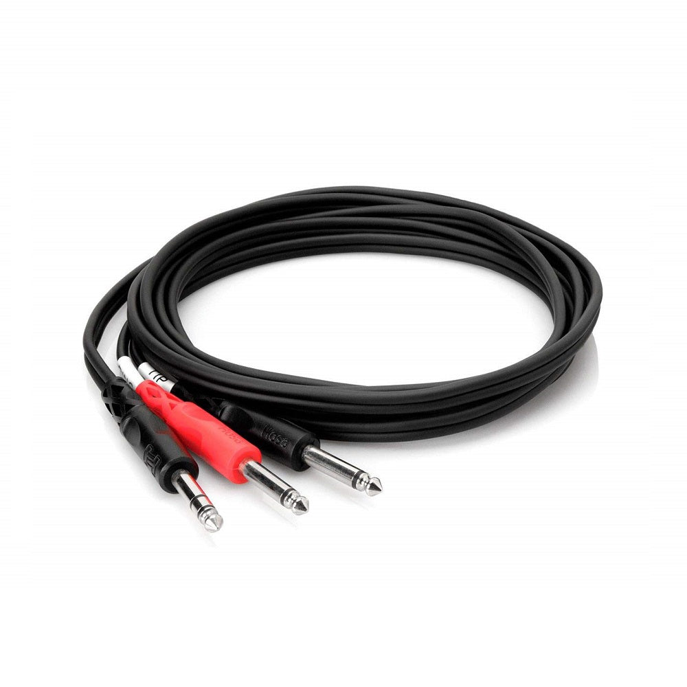 Hosa Technology Stereo 1/4" Male to 2 Mono 1/4" Male Insert Y-Cable - 6.5'
