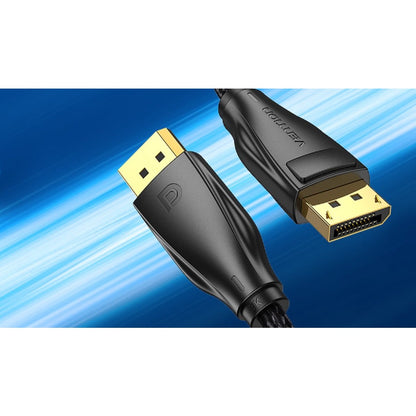 Vention Cotton Braided DisplayPort Male to Male Cable DP Gold Plated 8K 60Hz (HCC) 1M Black