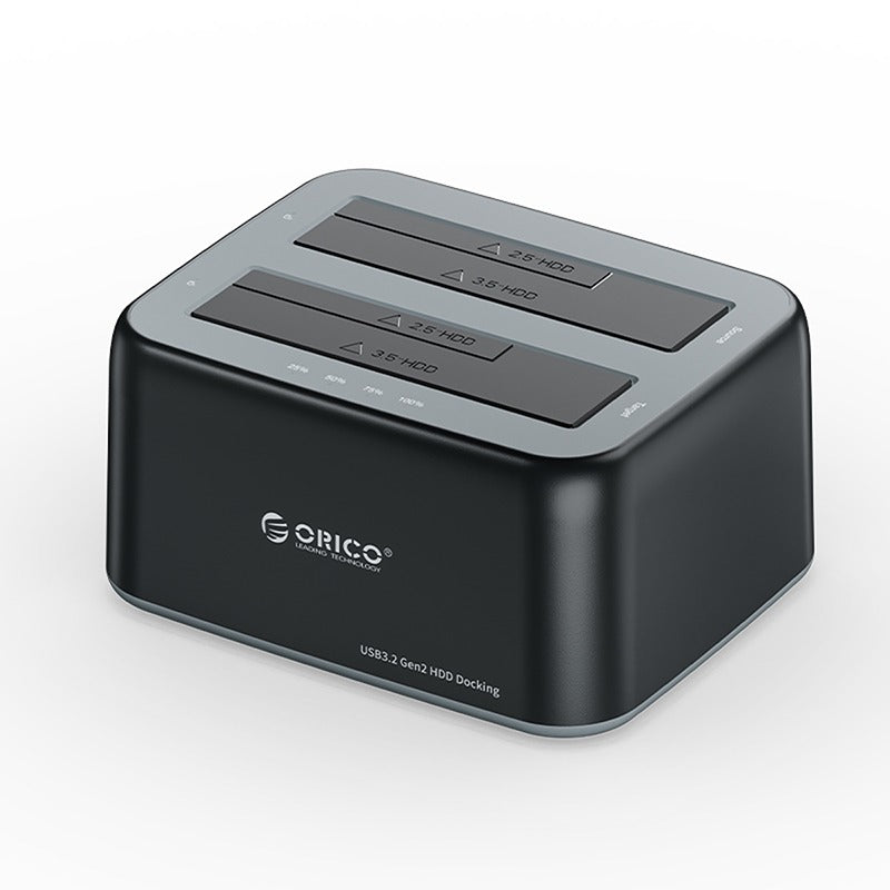 [CLEARANCE] ORICO 3.5 inch SATA to USB 3.2 Gen2 Type C (Dual Bay) HDD Docking Station with 10Gbps Fast Data Transfer Rate, 2-in-1 USB-C to C/A Cable, 36TB Max. Supported Capacity, 12V/3A for Windows, macOS, Linux, Android | 6829C3