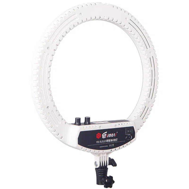 [CLEARANCE] Eirmai YB-RJ510 10-inch LED Ring Fill Light with Phone Holder for Vlogging, Photography, and Live Streaming Color - White