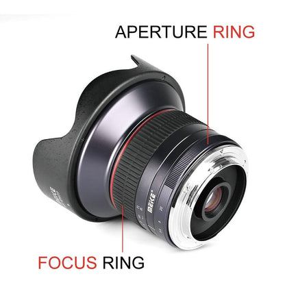 Meike MK-12mm 12mm F/2.8 Ultra Wide Angle Manual Focus APS-C Prime Lens (E-Mount) for Sony Mirrorless Cameras