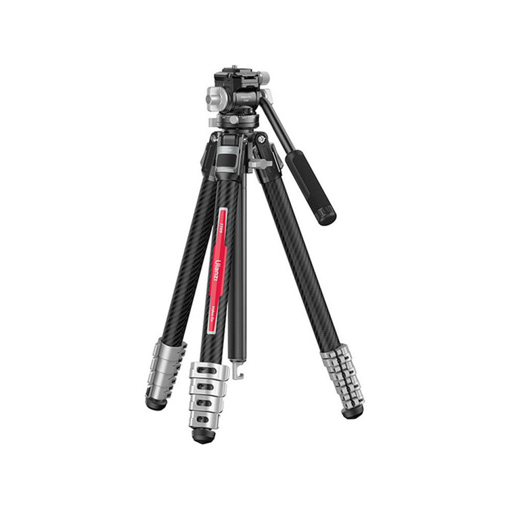 Ulanzi TT09 VideoGo Carbon Fiber Camera Tripod with Arca-Swiss / F38 Quick Release System Panoramic Ball Heads, 142cm Maximum Working Height, 5-Section Extendable Legs with Lever Locks, Detachable Center Column, Integrated Leveling Bowl