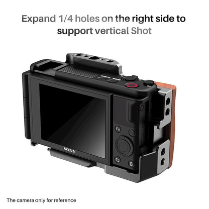 UURig by Ulanzi R056 Wooden Handgrip Frame for Sony ZV-1 Camera