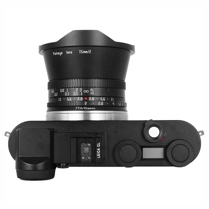 TTArtisan 7.5mm f/2.0 APS-C Format Fisheye Lens Sony E | Nikon Z | M43 | Leica L | FUJIFILM X | Canon RF Mount Circular Large Aperture 180° Ultra Wide Angle with Full Metal Body, MF Manual Focus Ring for Panoramic Landscape Photography