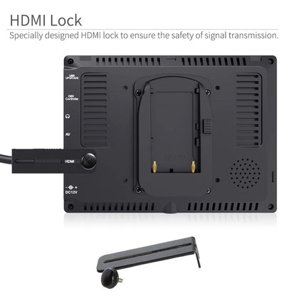 FEELWORLD FW759 7" IPS On Camera Field LCD Video Monitor with 4K HDMI AV Input / Output, 400Nits Brightness, Video Assist Functions, F970 Battery Plate Mount Input Power