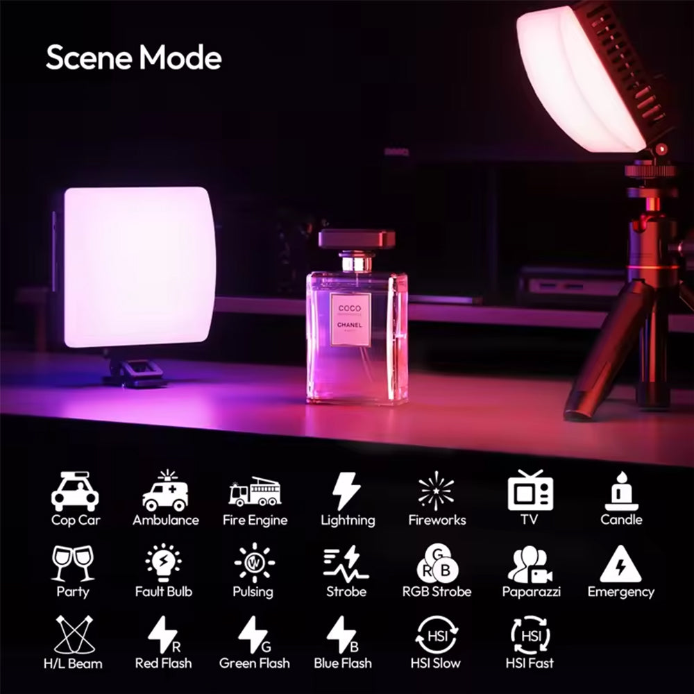 Ulanzi C10RGB 10W Full-Color Pocket LED Video Light 1800–9000K CCT, 20 Built-in FX Effects, USB-C Charging, Magnetic Diffuser, Cold Shoe Adapter & Phone Clip Mount for Photography, Vlogging, Livestreaming and Content Creation | L205