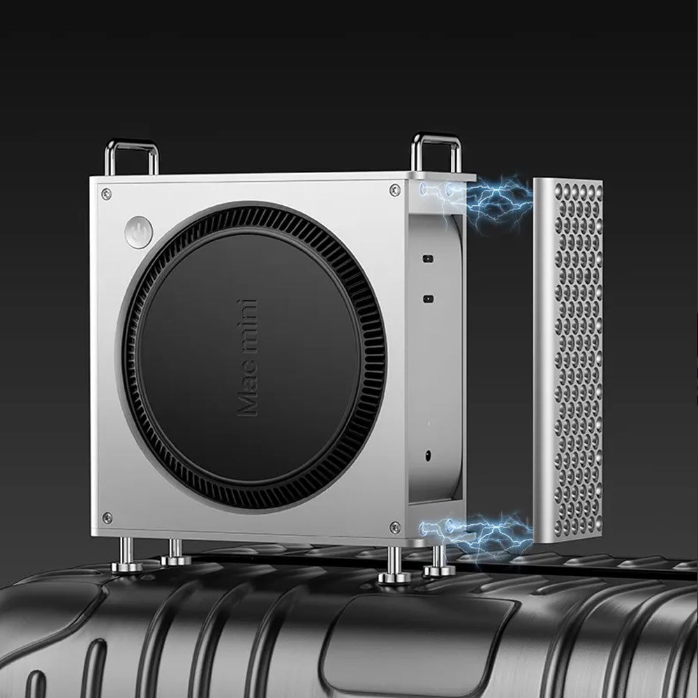 Ulanzi QT01 Aluminum Alloy Case for MAC Mini M4 / M4 PRO with Ergonomic and Maximized Airflow Design, All Access to Ports and Magnetic Setup for PC Desktop Computer
