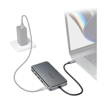 [CLEARANCE] Vention 9-in-1 USB Type C Hub Docking Station with 100W PD Power Delivery, DC Power Supply Port, M.2 SATA SDD Enclosure, HDMI, USB 2.0 / 3.1 Gen2 Ports and SD/TF Card Slot for PC Computer Laptop TPYBB