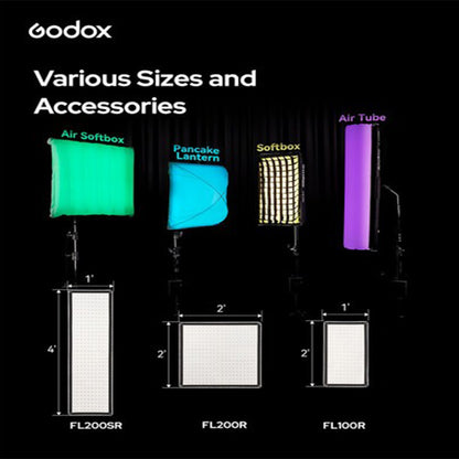 Godox FL100R | FL200R | FL200SR K1 Full RGB LED Light Mat with 1800~10000K CCT, Onboard DMX / RDM, App Control and NFC, V-Mount Battery Power, Foldable with Ring & Velcro Design for Studio and Content Creation and Video Production