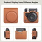 Pikxi Protective Leather Style Case for FUJIFILM Instax Mini 99 Instant Film Camera with Body Strap - Available in Brown and Black