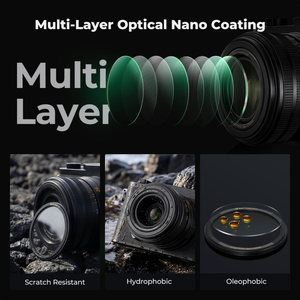 K&F Concept Nano-Xcel Pro MCUV Ultra HD Low Reflection Filter for Leica Q3 43, Q3 28, Q3 and Q2