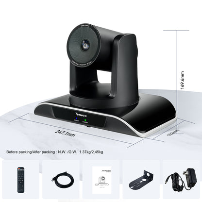 Tenveo Tevo 3X | 10X | 20X Zoom 2MP 1080p Full HD PTZ Video Conference Camera - USB 3.0 / HDMI / RS232 / RS485 with IR Remote Control for Business Meeting, Events, Church, Online, Education, and Training Video Recording | VHDPRO3U VHDPRO10U VHDPRO20U