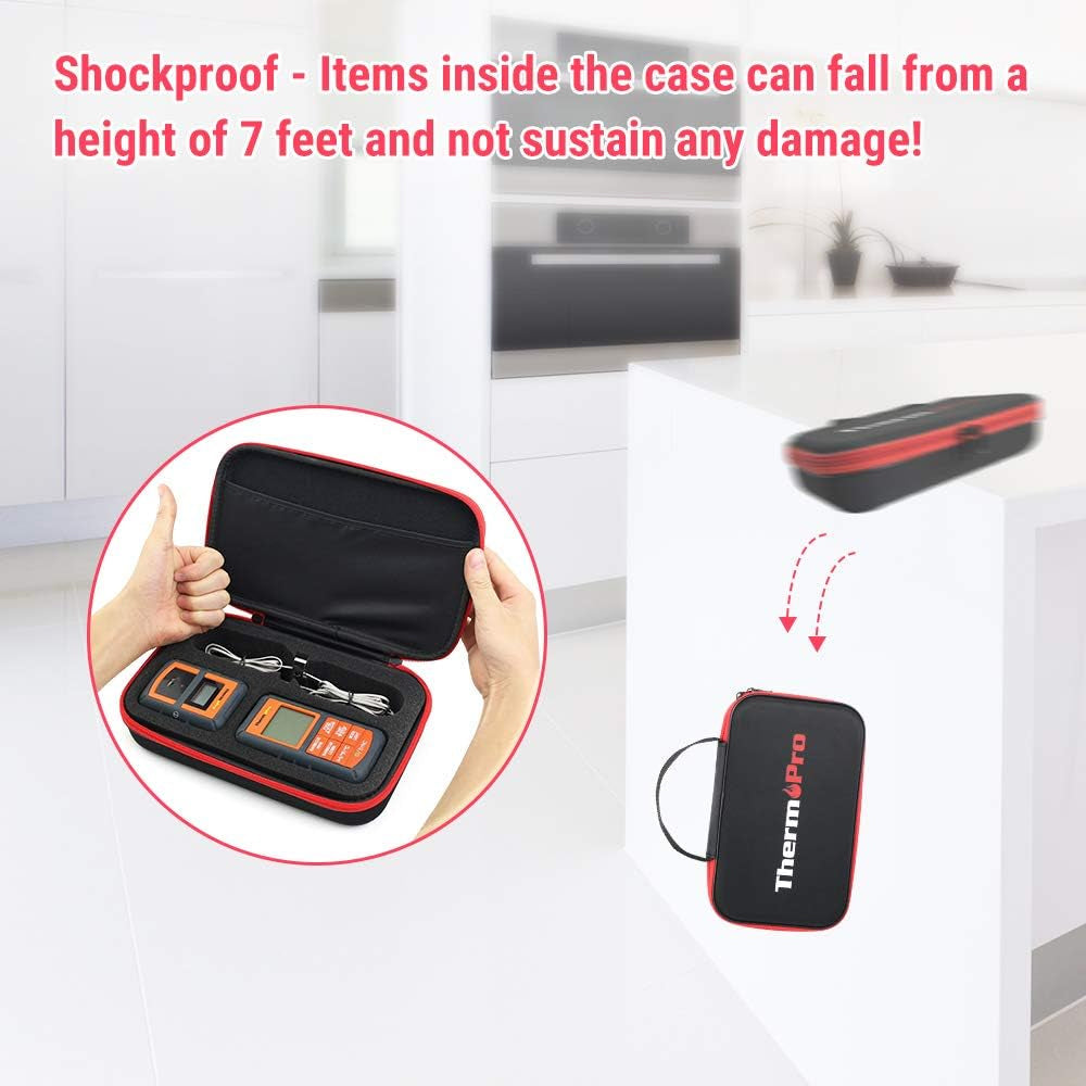 ThermoPro Hard Carrying Case Storage Bag for TP20, TP08S, TP07, TP16, TP16S, TP17 & TP17H Wireless Meat Thermometers & Accessories with Shockproof, Water Resistant, EVA Storage | TP99 | TP98