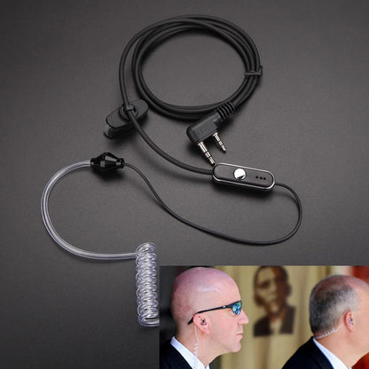 BaoFeng 2 Pin PTT Push-To-Talk Microphone Earpiece Ear Mounted Headset with 3.5mm Ear Stereo Top Pin, 2.5mm Mic Stereo Bottom Pin Ear Radio Compatible with Two-Way Radio