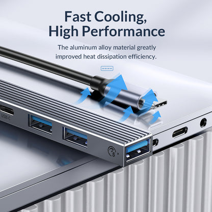 [CLEARANCE] ORICO 5-Port USB-C Hub with PD 60W, USB-A 2.0, and USB-A 3.0 for Windows Mac OS Linux PC Computer Desktop Laptop | BHC2-5P
