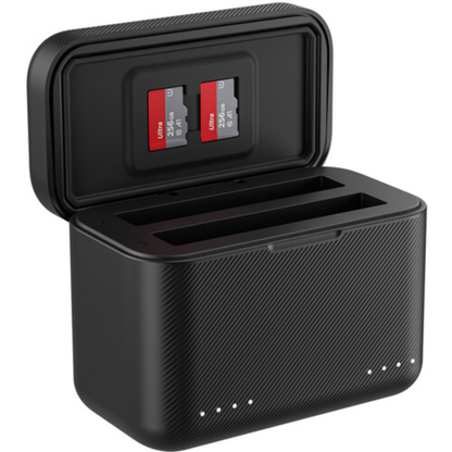TELESIN Insta360 X3 Dual Bay Battery Charging Box Case USB-C for Action Camera MicroSD Card Slots