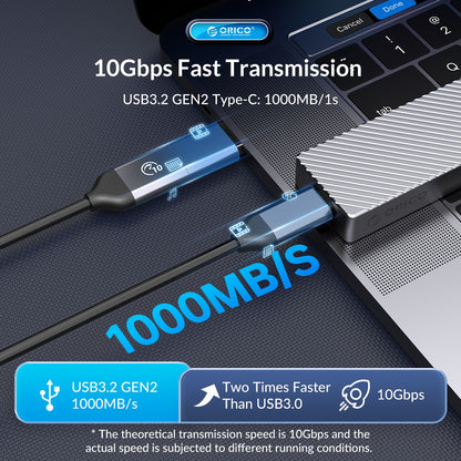 [CLEARANCE] ORICO M211C3 SATA to USB 3.2 Gen2 Dual Protocol M.2 SSD Enclosure with Built-in Aluminum Alloy Heatsink, 2-in-1 USB-C to C/A Data Cable, 6Gbps Fast Data Transmission Rate, 4TB Max. Supported Capacity for Windows, macOS, Linux, Android