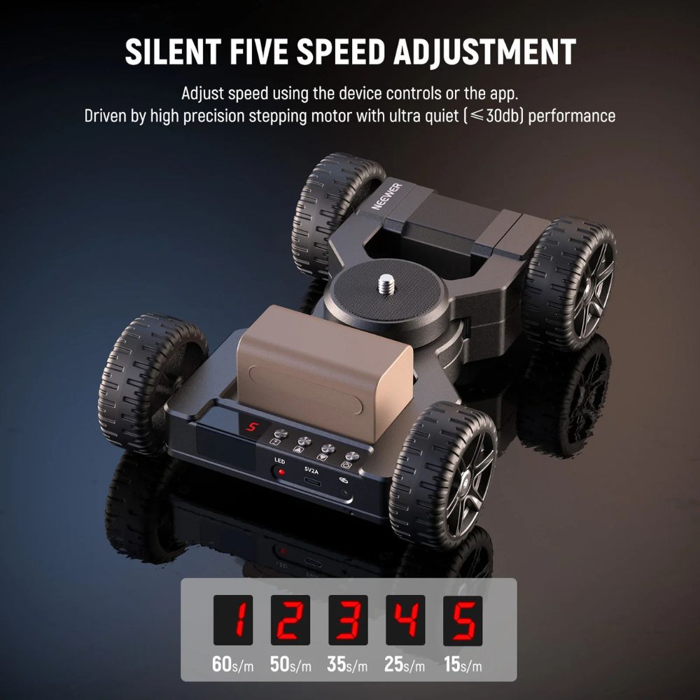 NEEWER DL400 Motorized 4-Wheel Camera Slider Dolly with App Control