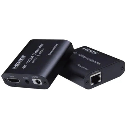 ArgoX 4K HDMI Over Ethernet 120m Range Extender with Audio and Loop Out Pass Through Transmitter Receiver Set, with 3.5mm AUX Audio Output, CAT5e/6 IP Support, and 3.4Gbps Data Rate | HDES120-A