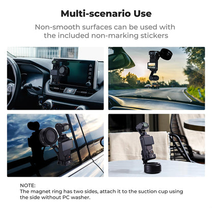 K&F Concept DJI Osmo Pocket 3 Electric Vacuum Magnetic Suction Cup Mount Kit with MagSafe Attachment, 1/4" Screw Hole, Cold Shoe Interface, One-Touch Release Button, USB-C Charging Port for Photography, Content Creation, Vlogging & Travel