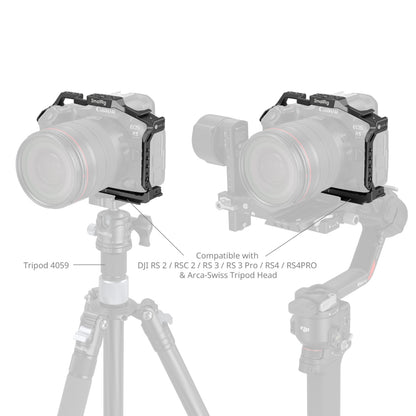 SmallRig Camera Cage Kit for Canon EOS R5 Mark II Aluminum Alloy with Cold Shoe Mount & Arca-Swiss Quick Release Base, 1/4"-20 & 3/8"-16 Threads & 1/4"-20 Screw for Tripods, Gimbal Stabilizers, Handles, Microphones, Lights & Monitor | 4978