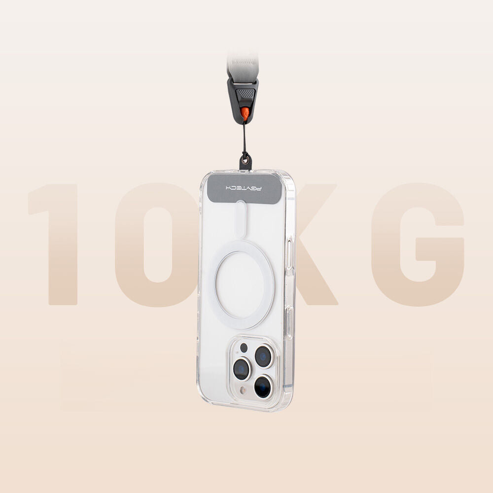 PGYTECH LinkGo Phone Photography Webbing Strap with QR Quick Release Strap for Smartphones, 10KG Load Capacity, Adjustable Length and Buckle Design (Bohemian, Misty Grey, Modern Art)