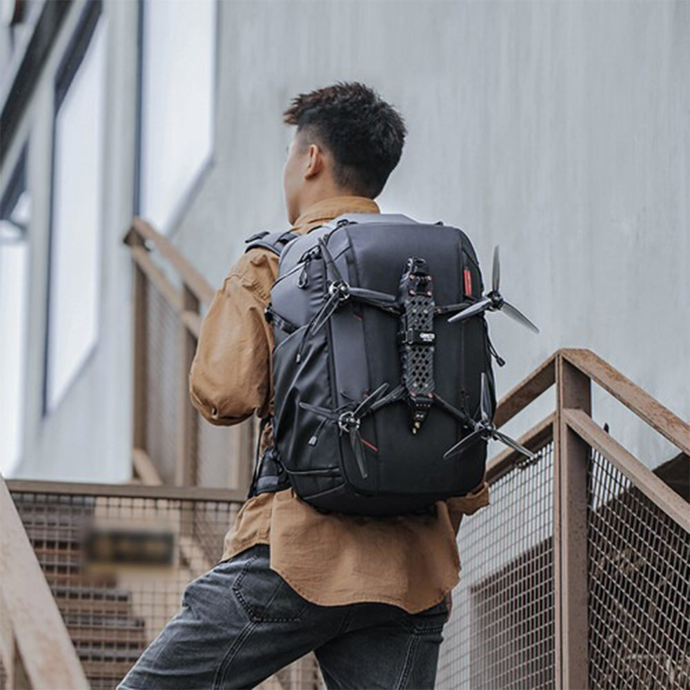 PGYTECH OneMo FPV (30L) Z-Fold Splash-Proof Drone Backpack + Explosion-Proof Battery Storage Bag with Hidden Apple AirTag Pocket, External Drone Holders, Anti-Theft Zippers, Shoulder Strap Pouch, Accessory Pockets, and Adjustable Dividers