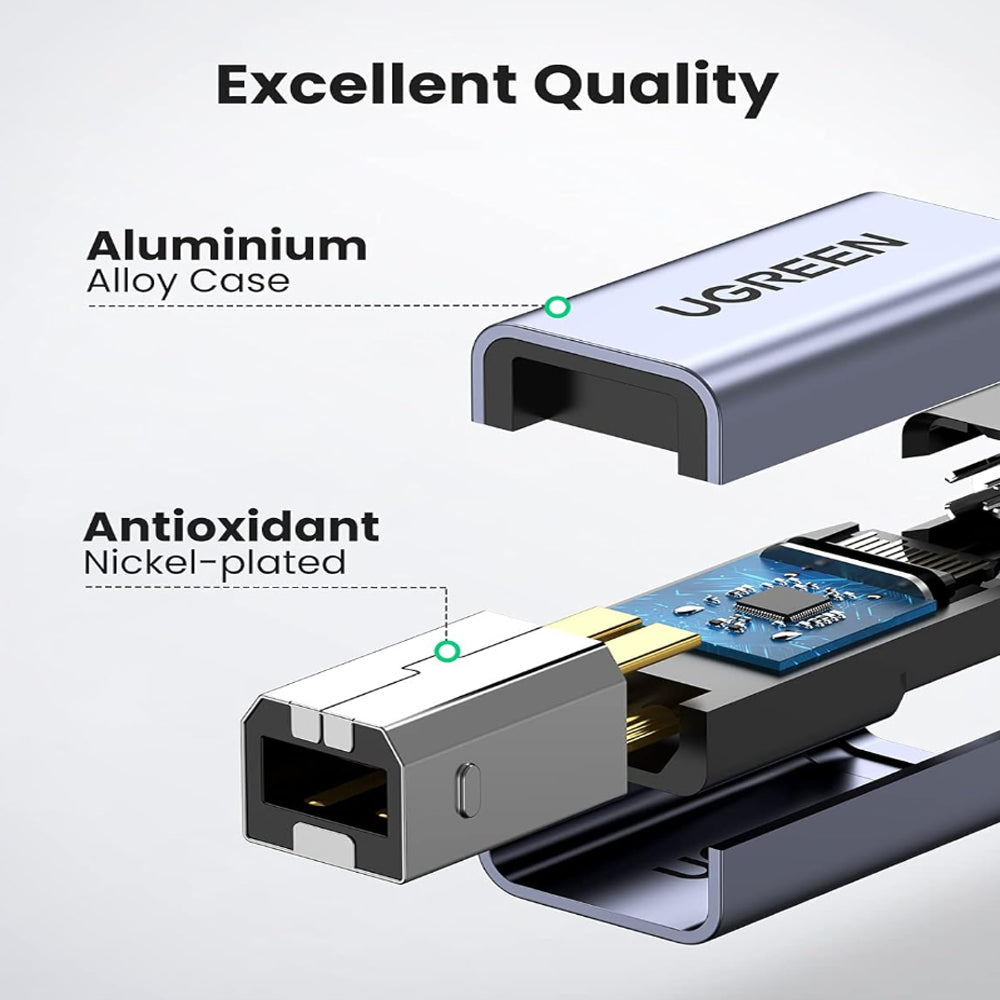 UGREEN USB-C Female to USB-B 2.0 Male Adapter for Type C Laptops (MacBook/ Chromebook / iMac & Others) to Scanner, Printer, Fax Machine and Hard Drive Enclosure | 20120