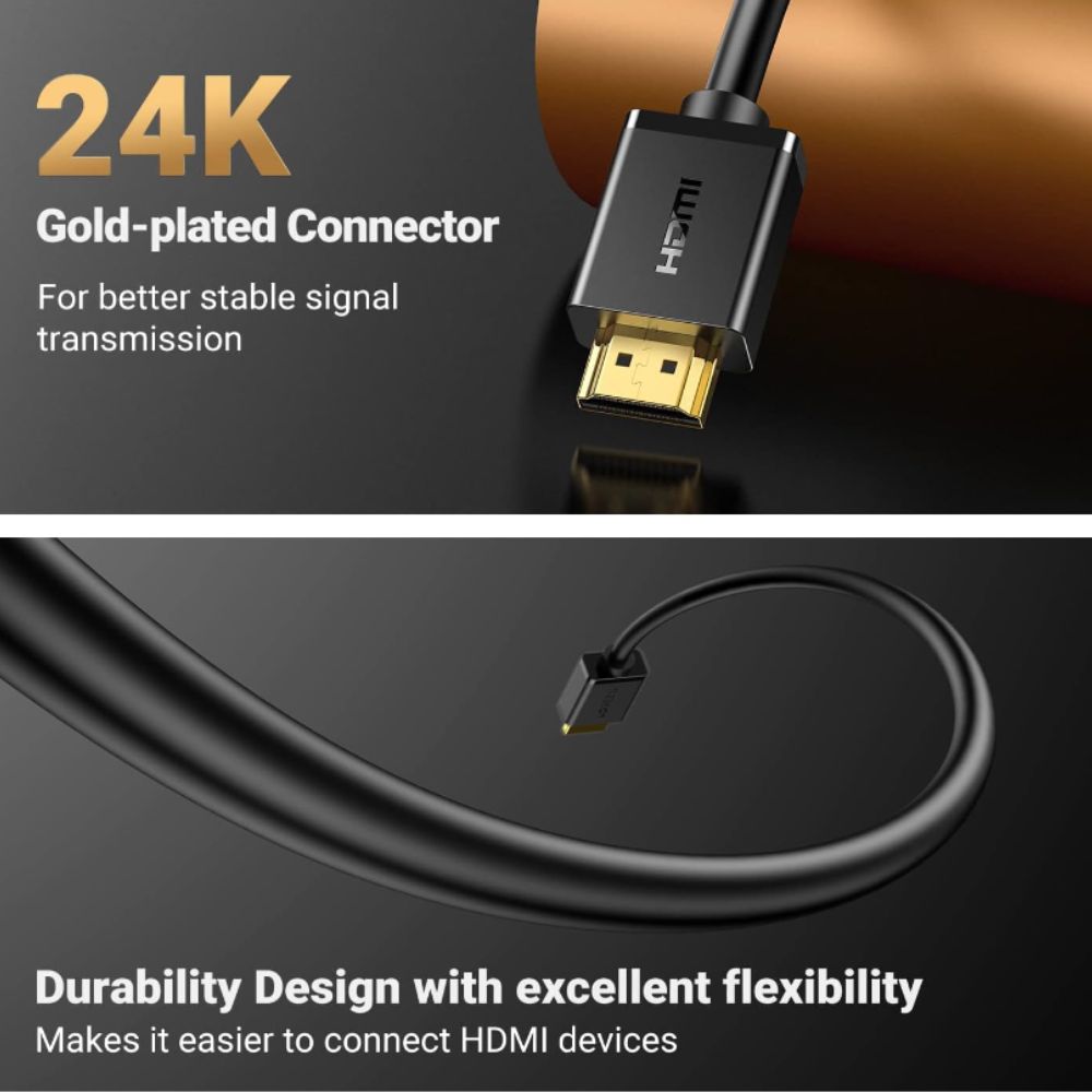 UGREEN 5 Meters 4K UHD HDMI 1.4 Male to Male Cable High Speed 10.2Gbps with Ethernet Gold Plated Connectors, 2-Way Audio Surround for Laptop, TV, PC, Gaming Consoles | 10146