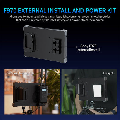 FEELWORLD T10 (10.1") 500nit IPS On-Camera Field Monitor with Touch Screen Control, HDMI In & Out with 4K 60Hz Support, HDR, 3D LUT, Waveform, and NP-F970 Battery Slot and Exterl Install Plate for Camcorders, DSLRs, and Mirrorless