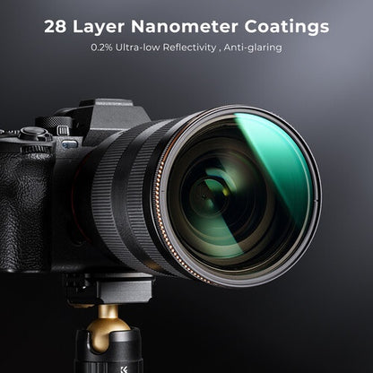 K&F Concept no-X ND4-ND32 VND Variable Neutral Density Circular 2-5 Stops Lens Filter with No X Cross Shadow, MRC Waterproof and Scratch-Resistant for Cameras and Photography