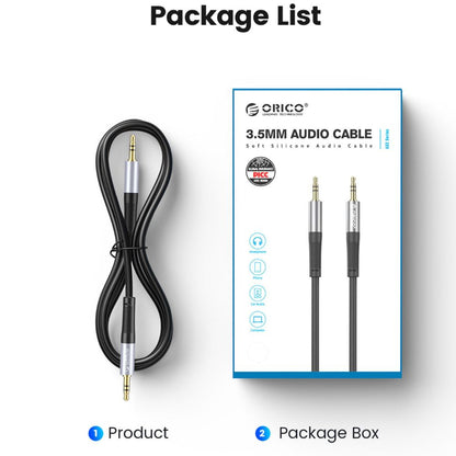 [CLEARANCE] ORICO Soft Silicone 3.5MM AXZ Series Audio Cable Male-to-Male with Gilded Connector and Tinned Copper for Smartphone Speakers and Other Audio Accessories - Blue