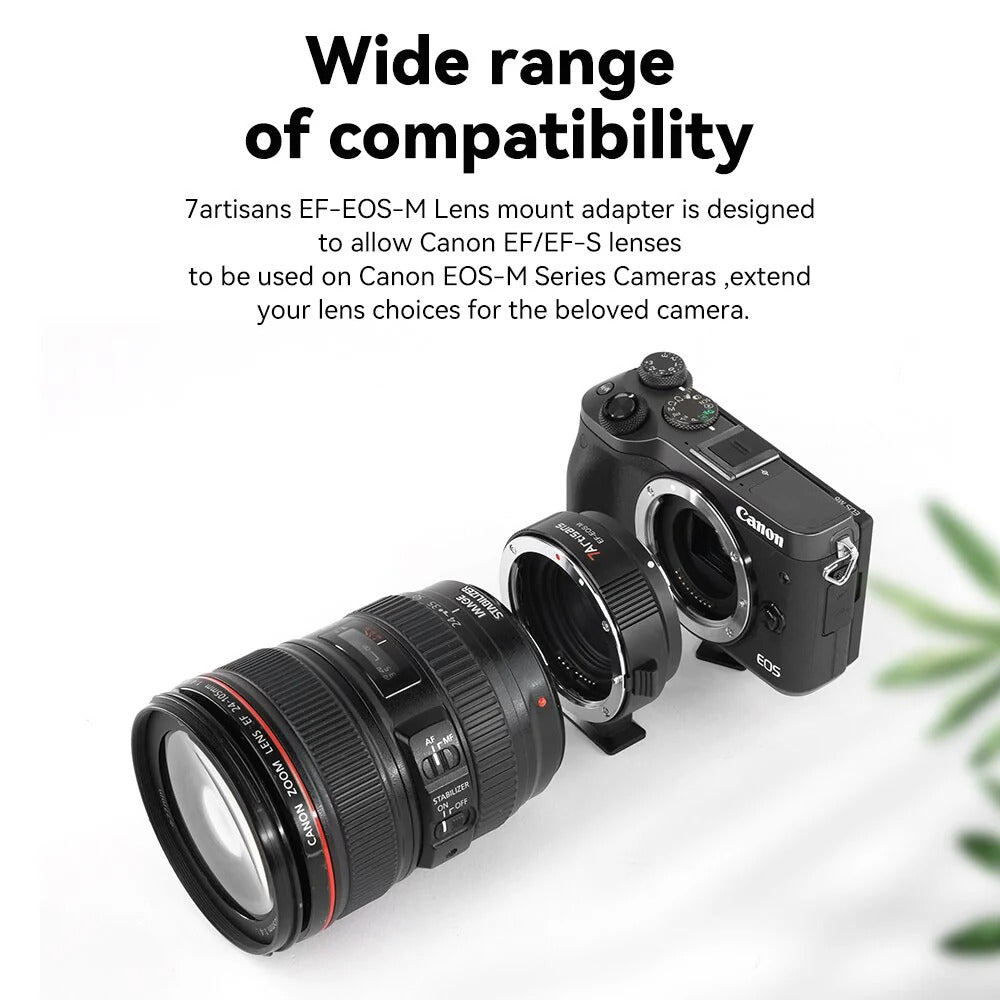 7Artisans Canon EF / EF-S to EF-M EOS-M Lens Mount Adapter AF Autofocus for Mirrorless Cameras