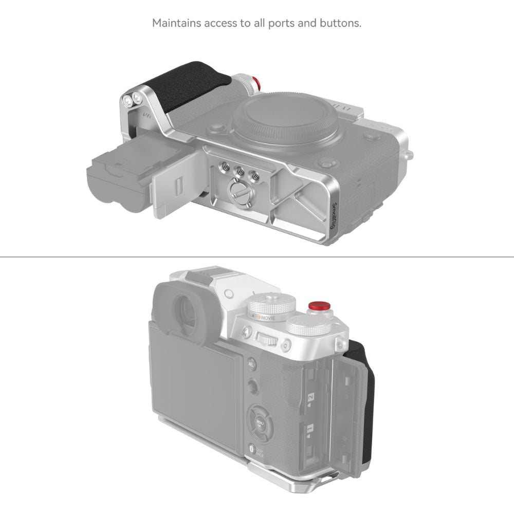 SmallRig L-Shape Bracket for FUJIFILM X-T5 Camera with Silicone Grip - Arca-Type Baseplate, Shutter Button, Lightweight & Compact Design, Unobstructed Access to Ports, Buttons & Flip Screen, Multiple Mounting Options | 4260 4136