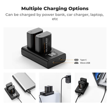 K&F Concept (2-PC) DMW-BLK22 Battery Charger Kit 2400mAh