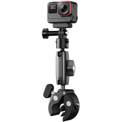 TELESIN Crab Style Clamp QR Quick Release Action Camera Mount and Dual Ballhead Magic Arm