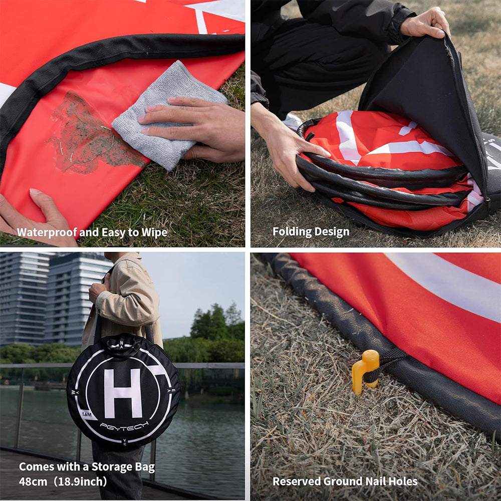 PGYTECH 160cm Weighted Foldable Drone Landing Pad for DJI Enterprise Series and Other Large Drones - Made with Waterproof 600D Thickened Nylon | P-GM-166