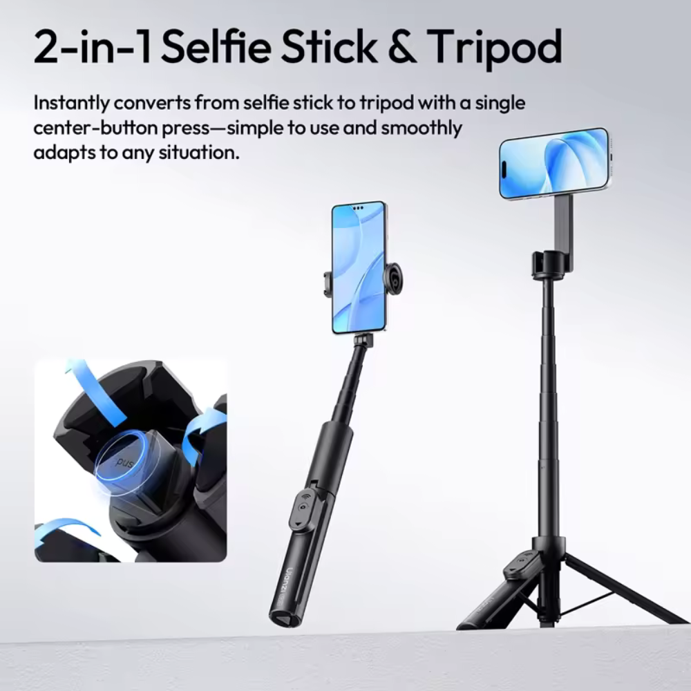 SK26 2-in-1 Selfie Stick & Tripod with MagSafe Mount, Adjustable 8-Section Pole