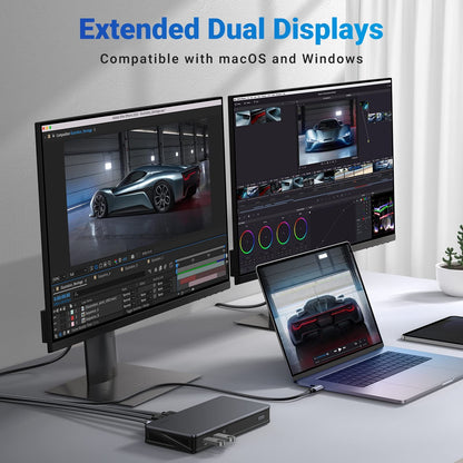 [CLEARANCE] UGREEN Revodok Pro 9-in-1 Multifunctional Docking Station with 100W USB C PD Fast Charger, 4K 60Hz HDMI & DisplayPort Video Output, 1000Mbps RJ45 Gigabit Ethernet Port, USB 3.0 10Gbps Transfer Rate for PC, Laptop, TV, Monitor | 90912