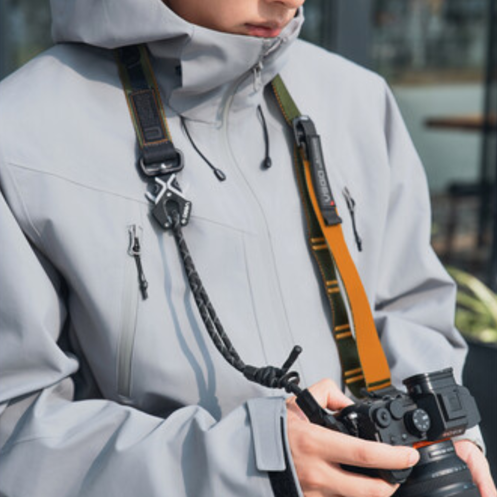 VSGO Black Snipe 2 in 1 Camera Neck and Wrist Adjustable Strap with V-Lock QR Quick Release Hooks and Buckle